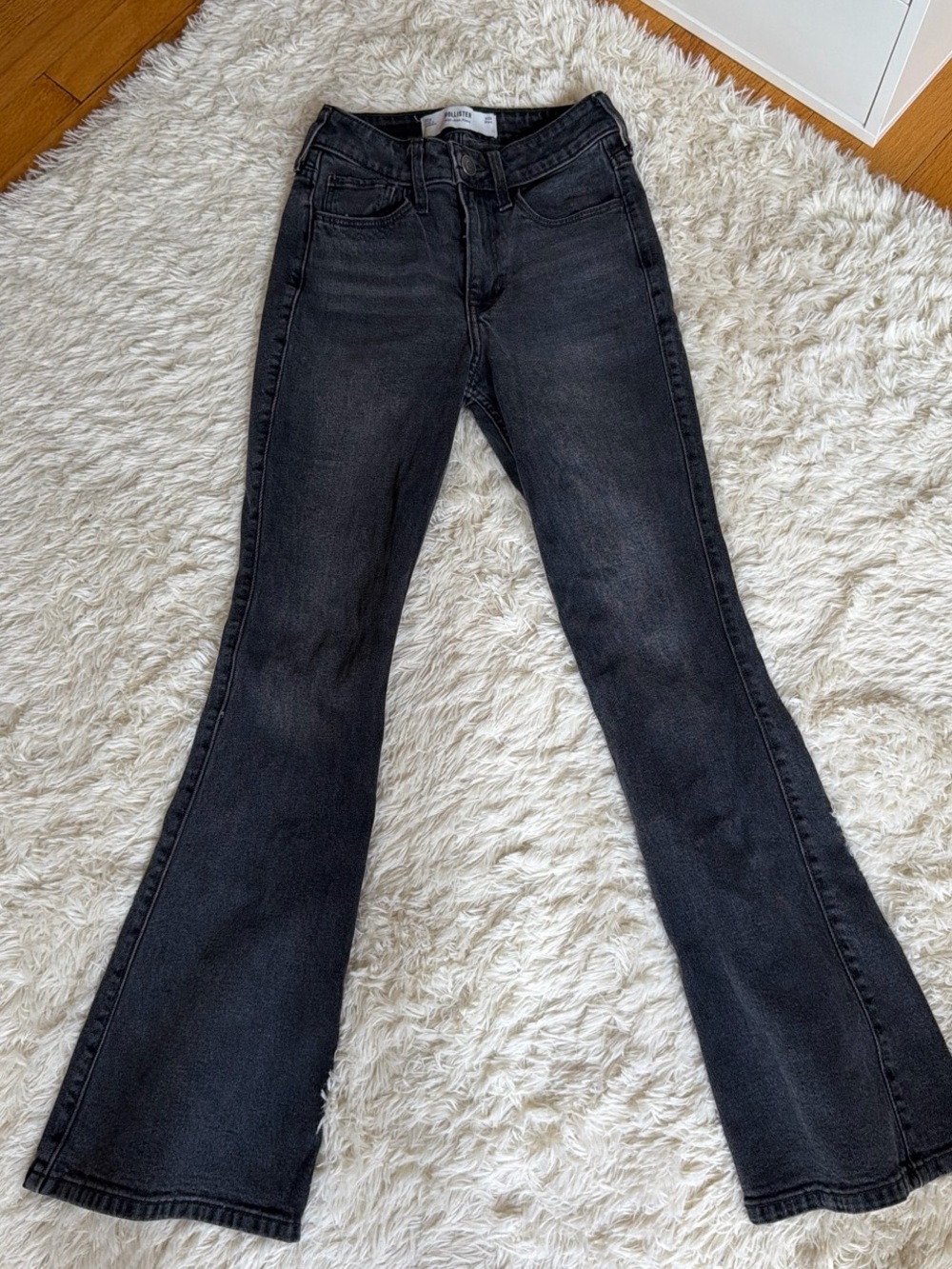 hollister Black high rise flare jeans short